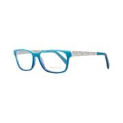 Blå Rektangulære Optiske Briller med Fjederhængsel
