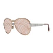 Rose Gold Aviator Solbriller med Mønstrede Linser