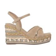 Rhinestone Kile Sandal med Flettet Detalje