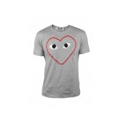 Grå Bomuld Hjerte Emblem T-Shirt