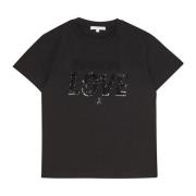 Rhinestone Logo Bomuld T-Shirt