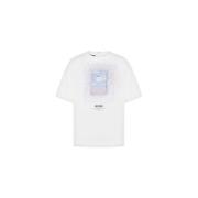 Satin Script T-shirt med Logo Print