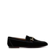 Sorte Velvet Loafers Flade Sko