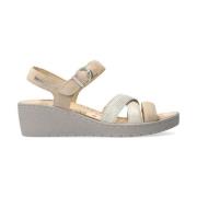 Stilfuld damesandal - Beige Mix