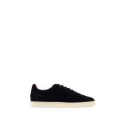 Suede Sneakers med Lamineret Detaljer