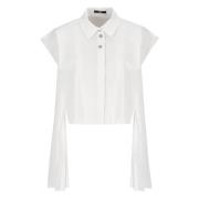 Hvid Ærmeløs Asymmetrisk Skjorte