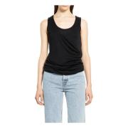 Sort Lagdelt Scoop Neck Tank Top