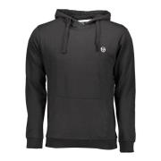 Sort Logo Broderet Hættetrøje Sweatshirt