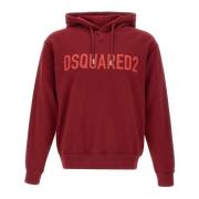 Rød Bomuld Herre Sweatshirt