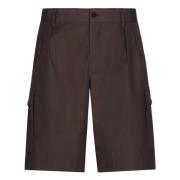 Brun Bomuld Poplin Bermuda Shorts