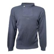 Høj Hals Ørn Print Sweatshirt Navy Blå