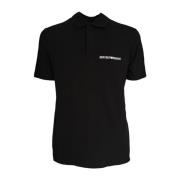 Kortærmet Polo Shirt Sort Logo Mon Amour