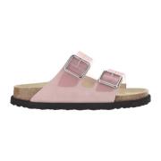 Rosa PVC Sandaler med Ruskindskant