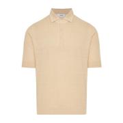 Linned/bomuld polo shirt Made in Italy