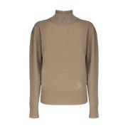 Uld Turtleneck Sweater Biscuit Farve