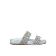 Glitrende Rhinestone Flad Sandal