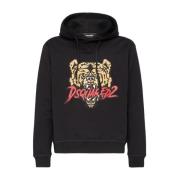 Tiger Logo Bomuldssweater Sort