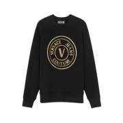 Sort Guld Børstet Sweater Emblem