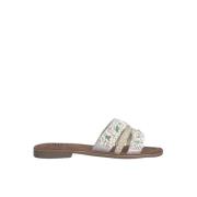 Farverig Perleflad Sandal