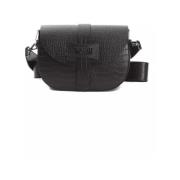 Krokodilleeffekt Læder Crossbody Taske