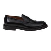 Sorte Læder Loafers Klassisk Stil