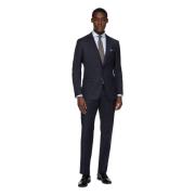 Micro Herringbone Suit i Stretch Wool