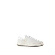 Hvide Cream Lærred Lave Top Sneakers