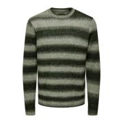 Grøn Strik Rund Hals Sweater