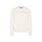 Hvid sweater med logo print