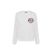 Ivory Rund Hals Sweatshirt Bordeaux Våbenskjold