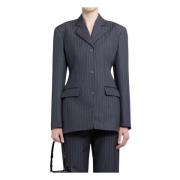 Pinstripe Fitted 3 Button Jacket