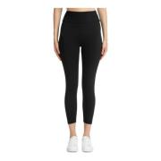 Højtaljet ensfarvet leggings med elastisk talje