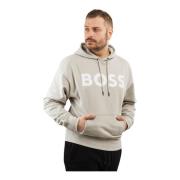 Herre Hoodie i Beige Bomuld