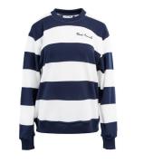 Dame Sweatshirt Hvid/Marine Stilfuld