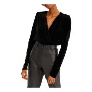 Sort Velvet Wrap Bodysuit