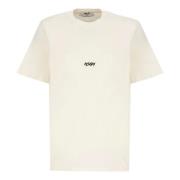 Herre Ivory Bomuld T-shirt med Print