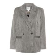 Elegant Grey Melange Blazer Jakke