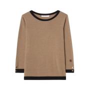 Merino Wool Strikket Top med B-Knapper