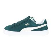 Grøn Suede Sneakers Lav Profil