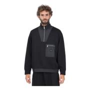 Sort Halv-Zip Sweatshirt