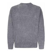 Grå Bomuld Strik Crew Neck Sweater