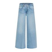 Brede Ben Lys Blå Retro Vask Jeans