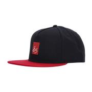 Snapback Kasket Sort/Rød Bomuld Broderet