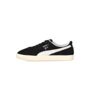 Clyde Hairy Suede Lav Sko Sort/Elfenben