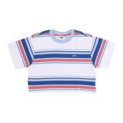 Stribet Cropped Tee Atlantic Blue