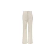 Uld Gabardine Bukser Off White