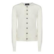 Ivory White Slim Fit Cardigan Strikvarer