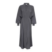 Elegant Shirt Dress Black Oyster