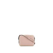 Studded Pink Læder Crossbody Taske