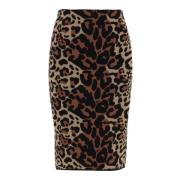 Leopard Print High Waist Skirt